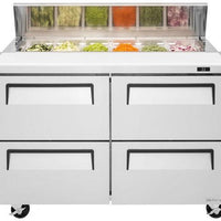 Turbo Air - Super Deluxe 48.25" Refrigerated Sandwich Prep Table with Front Breathing Airflow - TST-48SD-D4-FB-N (ETA 5-6 Weeks)