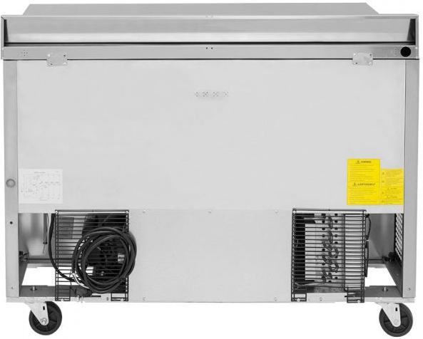 Turbo Air - Super Deluxe 48.25" Silver Two-Section Worktop Refrigerator-Drawer With One Door, 2 Drawers and 1 Shelf - TWR-48SD-D2-N (ETA 5-6 Weeks)