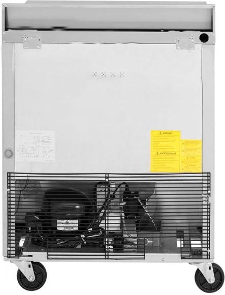 Turbo Air - Super Deluxe 48.25" Silver Two-Section Worktop Refrigerator-Drawer With One Door, 2 Drawers and 1 Shelf - TWR-48SD-D2-N (ETA 5-6 Weeks)