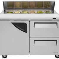 Turbo Air - Super Deluxe 48.25" Two Solid Door Mega Top Refrigerated Sandwich Prep Table with Self-Cleaning Condenser - TST-48SD-D2-N (ETA 5-6 Weeks)