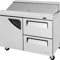 Turbo Air - Super Deluxe 48.25" Two Solid Door Mega Top Refrigerated Sandwich Prep Table with Self-Cleaning Condenser - TST-48SD-D2-N (ETA 5-6 Weeks)