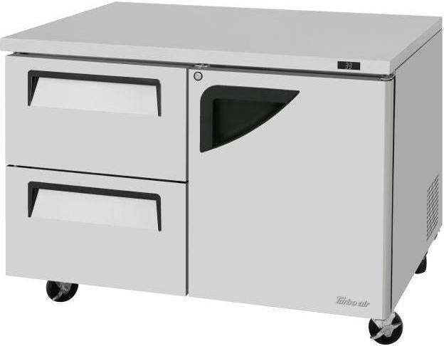 Turbo Air - Super Deluxe 48.25" Undercounter 1 Right Hinged Solid Door Refrigerator with 2 Drawers on Left - TUR-48SD-D2R-N (ETA 5-6 Weeks)