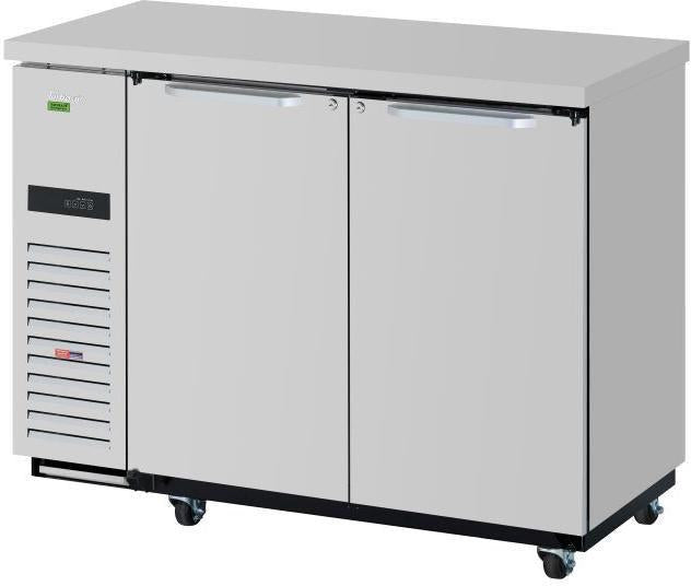 Turbo Air - Super Deluxe 49.2" Silver Narrow Back Bar Cooler with 2 Solid Doors - TBB-24-48SSD-N6 (ETA 5-6 Weeks)