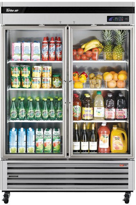 Turbo Air - Super Deluxe 54" Bottom Mounted Glass Doors Reach-In Refrigerator with LED Lighting - TSR-49GSD-N (ETA 5-6 Weeks)