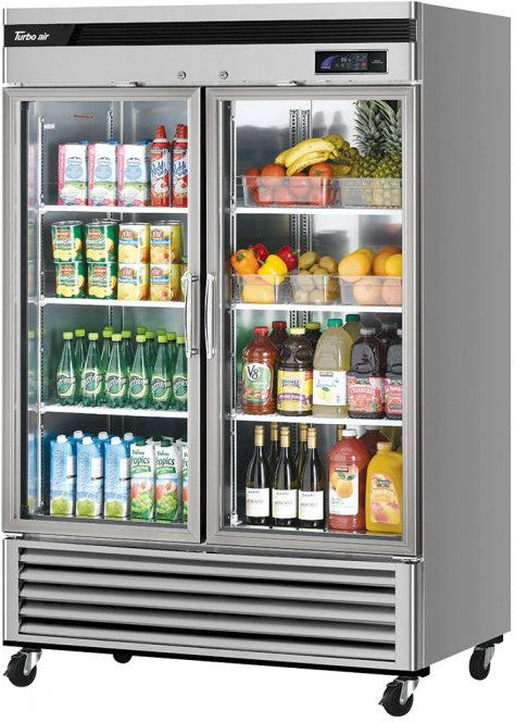 Turbo Air - Super Deluxe 54" Bottom Mounted Glass Doors Reach-In Refrigerator with LED Lighting - TSR-49GSD-N (ETA 5-6 Weeks)