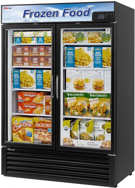 Turbo Air - Super Deluxe 54.3" Black Two Standard Swing Glass Doors Freezer with LED Advertising Panel - TGF-49F(B)-N (ETA 5-6 Weeks)