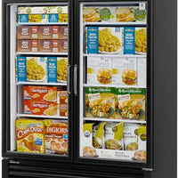 Turbo Air - Super Deluxe 54.3" Black Two Standard Swing Glass Doors Freezer with LED Advertising Panel - TGF-49F(B)-N (ETA 5-6 Weeks)