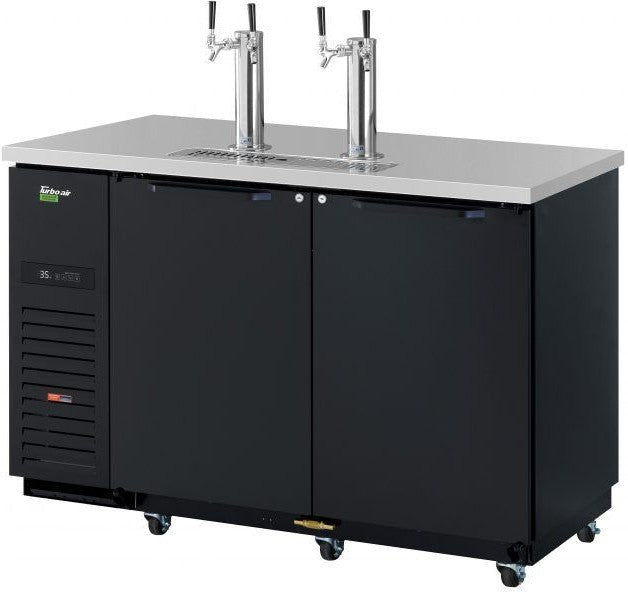 Turbo Air - Super Deluxe 58.75" Black Beer Dispenser with Double Tap - TBD-2SBD-N6 (ETA 5-6 Weeks)