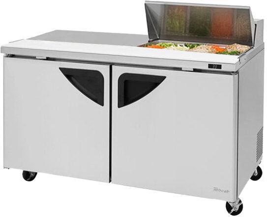 Turbo Air - Super Deluxe 60" 2 Door Refrigerated Sandwich Prep Table with Left Work Station - TST-60SD-08S-N(-LW) (ETA 5-6 Weeks)