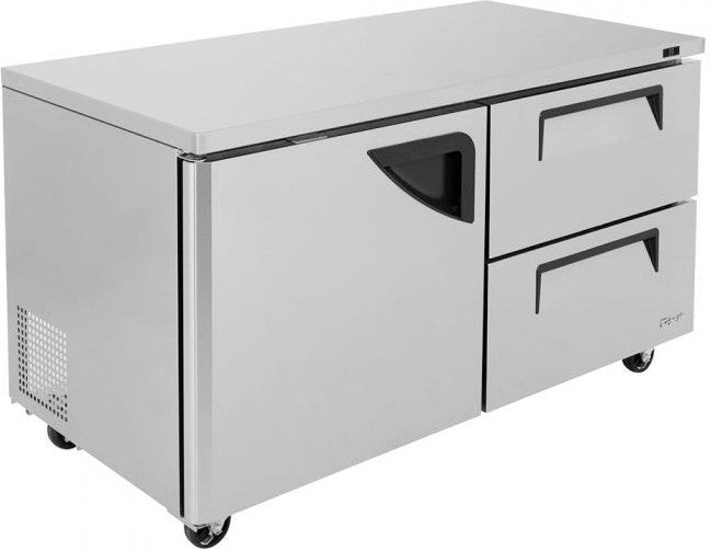 Turbo Air - Super Deluxe 60" Undercounter Refrigerator with 2 Drawers and 1 Solid Door - TUR-60SD-D2-N (ETA 5-6 Weeks)