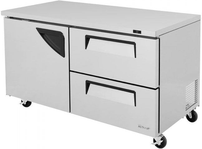 Turbo Air - Super Deluxe 60" Undercounter Refrigerator with 2 Drawers and 1 Solid Door - TUR-60SD-D2-N (ETA 5-6 Weeks)