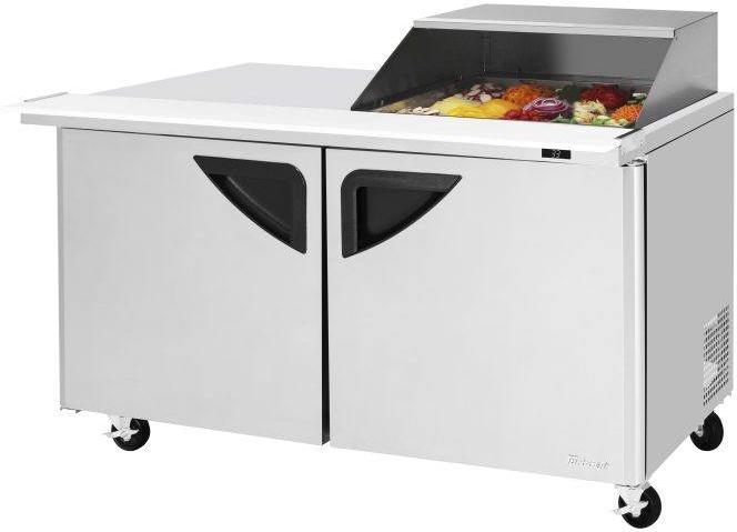 Turbo Air - Super Deluxe 60.25" 2 Door Mega Top Refrigerated Sandwich Prep Table with Slide-Back Lid - TST-60SD-12M-N-SL(-LW) (ETA 5-6 Weeks)