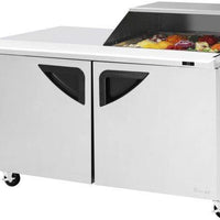 Turbo Air - Super Deluxe 60.25" 2 Door Mega Top Refrigerated Sandwich Prep Table with Slide-Back Lid - TST-60SD-12M-N-SL(-LW) (ETA 5-6 Weeks)