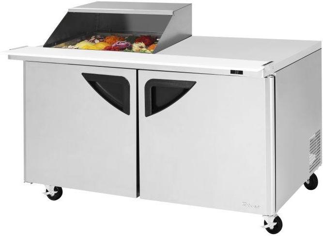 Turbo Air - Super Deluxe 60.25" 2 Door Mega Top Refrigerated Sandwich Prep Table with Slide-Back Lid - TST-60SD-12M-N-SL(-LW) (ETA 5-6 Weeks)