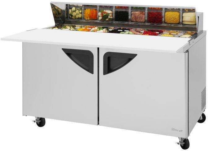 Turbo Air - Super Deluxe 60.25" 2 Door Mega Top Refrigerated Sandwich Prep Table with Stainless Steel Top with 16-Pan Opening - TST-60SD-16-N (ETA 5-6 Weeks)