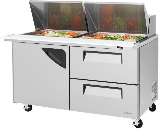 Turbo Air - Super Deluxe 60.25" 2 Left Hinged Door Mega Top Refrigerated Sandwich Prep Table - TST-60SD-24-D2-N (ETA 5-6 Weeks)