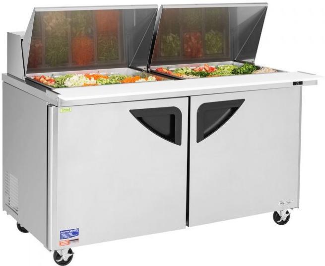 Turbo Air - Super Deluxe 60.25" 2 Swing Door Mega Top Refrigerated Sandwich Prep Table - TST-60SD-24-N (ETA 5-6 Weeks)