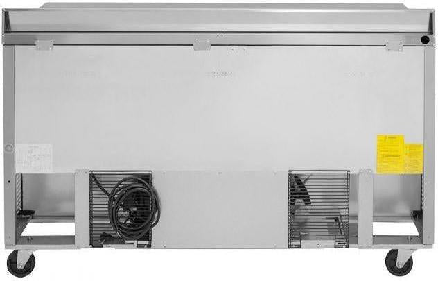 Turbo Air - Super Deluxe 60.25" Silver Two-Section Worktop Refrigerator-Drawer With 1 Door and 2 Drawers with Recessed Handles - TWR-60SD-D2-N (ETA 5-6 Weeks)