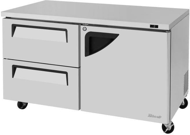 Turbo Air - Super Deluxe 60.25" Undercounter Freezer with One Door and Two Drawers - TUF-60SD-D2R-N (ETA 5-6 Weeks)