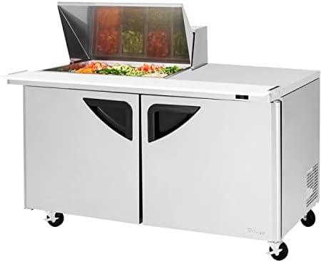 Turbo Air - Super Deluxe 60.38" 2 Door Mega Top Refrigerated Sandwich Prep Table with Stainless Steel Top with 12-Pan Opening - TST-60SD-12M-N(-LW) (ETA 5-6 Weeks)