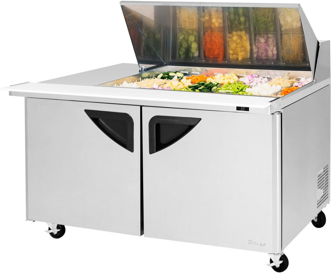 Turbo Air - Super Deluxe 60.38" 2 Door Mega Top Refrigerated Sandwich Prep Table with Undercounter Specify Side Of Work Station - TST-60SD-18M-N(-LW) (ETA 5-6 Weeks)