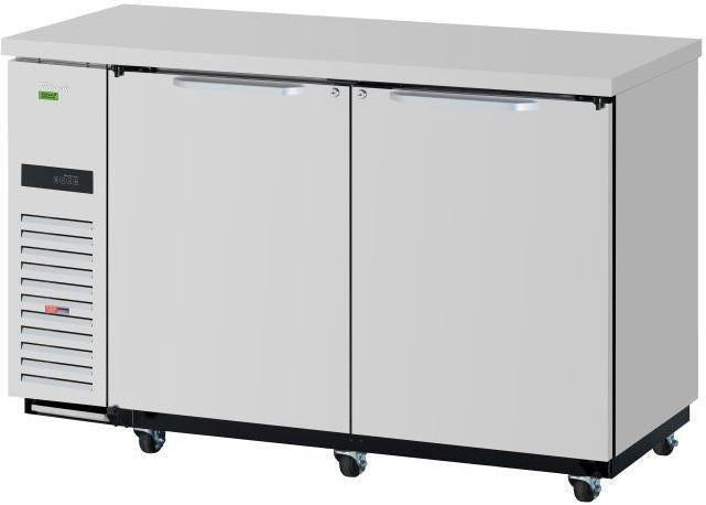 Turbo Air - Super Deluxe 61.2" Silver Narrow Back Bar Cooler with 2 Solid Doors - TBB-24-60SSD-N6 (ETA 5-6 Weeks)