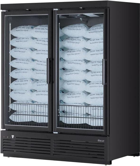 Turbo Air - Super Deluxe 65.2" Black Two Swing Door Jumbo Ice merchandiser and 6 Shelves - TJMI-55SDB-N (ETA 5-6 Weeks)
