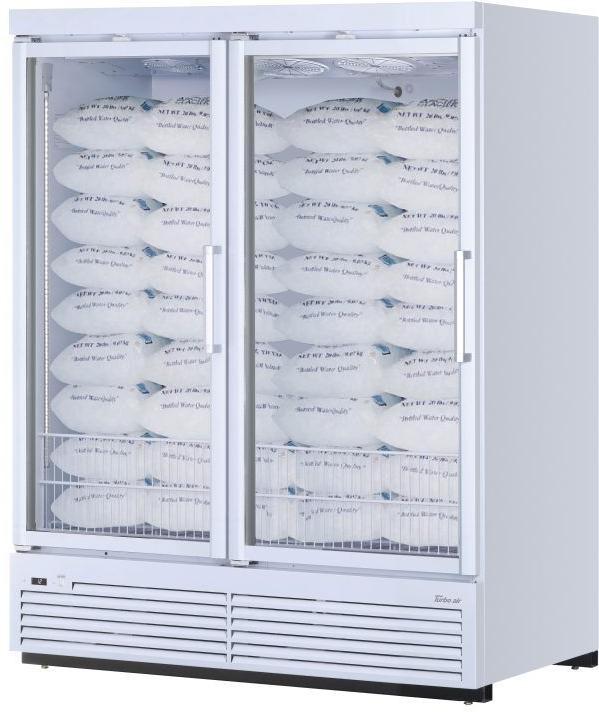 Turbo Air - Super Deluxe 65.2" White Two Swing Door Jumbo Ice merchandiser and 6 Shelves - TJMI-55SDW-N (ETA 5-6 Weeks)
