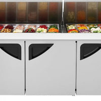 Turbo Air - Super Deluxe 72" Refrigerated Sandwich Prep Table with 3 Solid Doors - TST-72SD-30-N (ETA 5-6 Weeks)