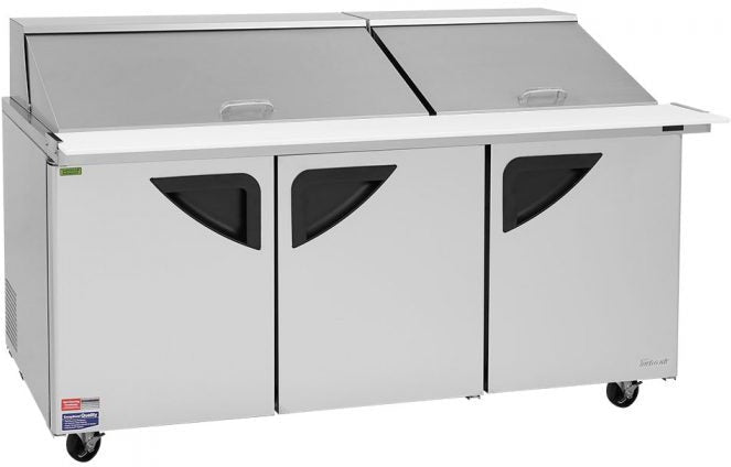 Turbo Air - Super Deluxe 72" Refrigerated Sandwich Prep Table with 3 Solid Doors - TST-72SD-30-N (ETA 5-6 Weeks)
