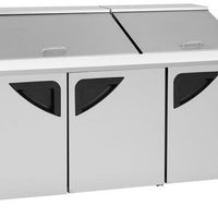 Turbo Air - Super Deluxe 72" Refrigerated Sandwich Prep Table with 3 Solid Doors - TST-72SD-30-N (ETA 5-6 Weeks)