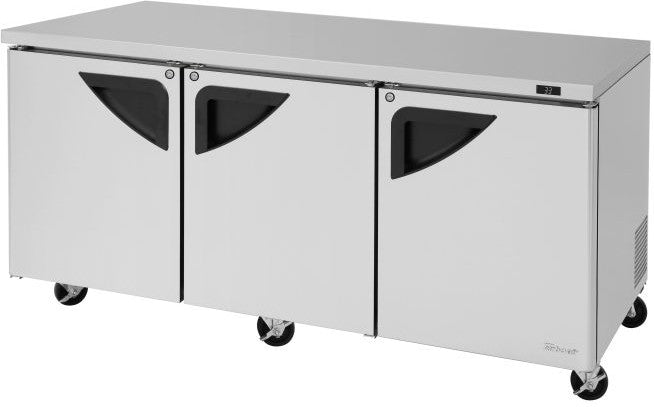 Turbo Air - Super Deluxe 72" Undercounter Refrigerator with 3 Solid Doors - TUR-72SD-N (ETA 5-6 Weeks)