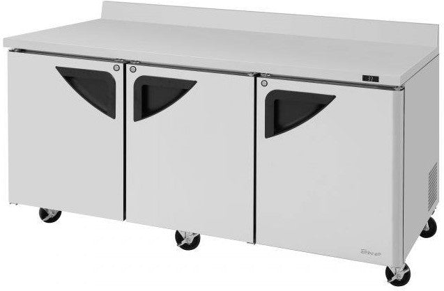 Turbo Air - Super Deluxe 72" Worktop Refrigerator with 3 Solid Doors - TWR-72SD-N (ETA 5-6 Weeks)