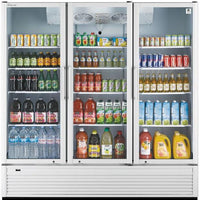 Turbo Air - Super Deluxe 78" Three Swing Glass Door Merchandiser with 12 Shelves Adjustable - TGM-72SDH-N (ETA 5-6 Weeks)