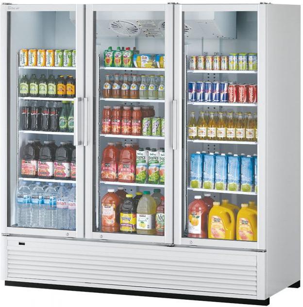 Turbo Air - Super Deluxe 78" Three Swing Glass Door Merchandiser with 12 Shelves Adjustable - TGM-72SDH-N (ETA 5-6 Weeks)