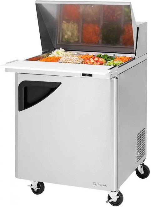 Turbo Air - Super Deluxe 8" Mega Top Refrigerated Sandwich Prep Table with 1 Solid Door - TST-28SD-12-N (ETA 5-6 Weeks)