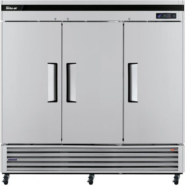Turbo Air - Super Deluxe 82" Solid Door Reach-In Freezer with LED Lighting and 3 Solid Doors - TSF-72SD-N (ETA 5-6 Weeks)
