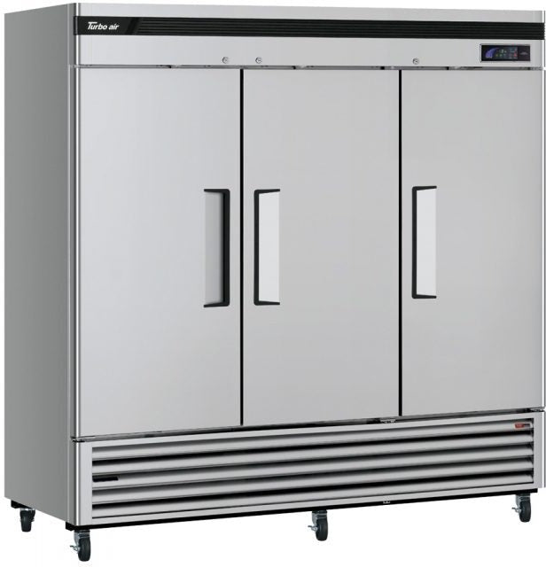 Turbo Air - Super Deluxe 82" Solid Door Reach-In Freezer with LED Lighting and 3 Solid Doors - TSF-72SD-N (ETA 5-6 Weeks)