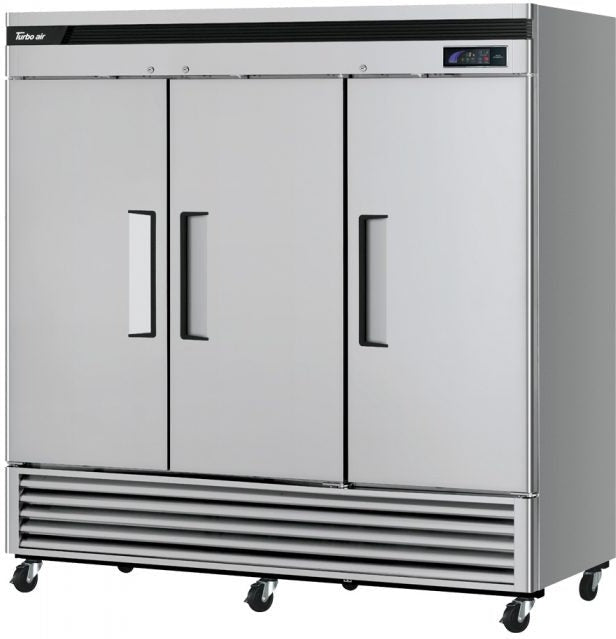 Turbo Air - Super Deluxe 82" Solid Door Reach-In Freezer with LED Lighting and 3 Solid Doors - TSF-72SD-N (ETA 5-6 Weeks)