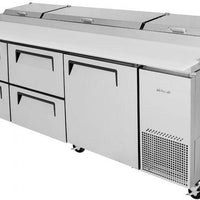 Turbo Air - Super Deluxe 93" 1 Solid Door Pizza Prep Table with 4 Drawers - TPR-93SD-D4-N (ETA 5-6 Weeks)