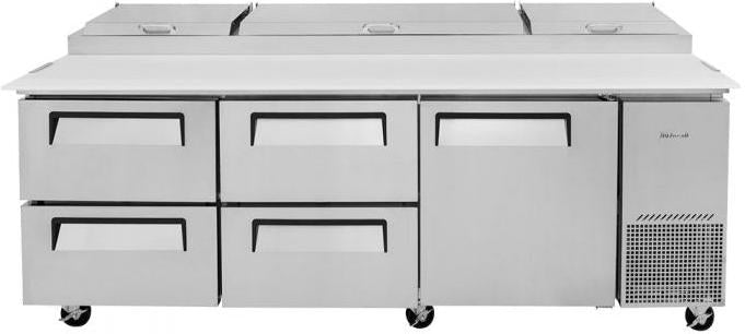 Turbo Air - Super Deluxe 93" 1 Solid Door Pizza Prep Table with 4 Drawers - TPR-93SD-D4-N (ETA 5-6 Weeks)