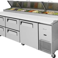 Turbo Air - Super Deluxe 93" 1 Solid Door Pizza Prep Table with 4 Drawers - TPR-93SD-D4-N (ETA 5-6 Weeks)