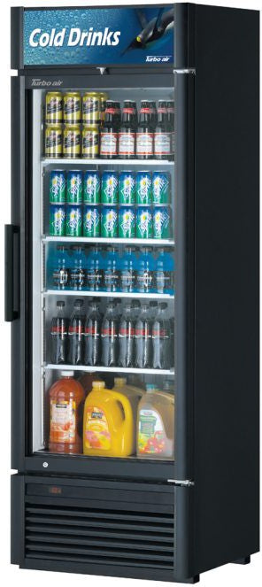 Turbo Air - Super Deluxe Series 27" Black Single Glass Door Refrigerated Merchandiser - TGM-20SDB-N6 (ETA 5-6 Weeks)