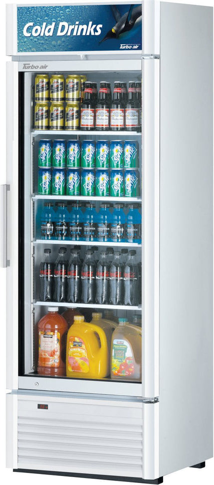 Turbo Air - Super Deluxe Series 27" White Single Glass Door Refrigerated Merchandiser - TGM-20SDW-N6 (ETA 5-6 Weeks)