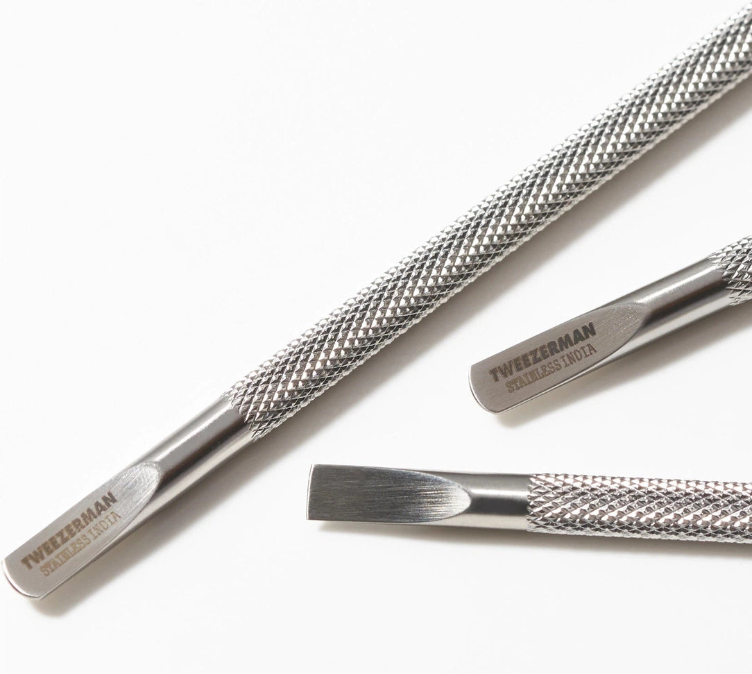 Tweezerman - Stainless Steel Silver Cuticle Pusher and Nail Cleaner - 1023388