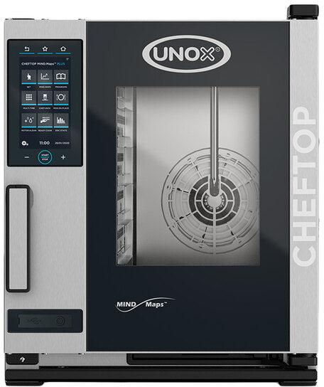Unox - CHEFTOP MIND.Maps COMPACT PLUS Electric 5 Pan Half-Size Combi Oven with Left-Hinged Door, 3Ph, 240V - XACC-0513-EPLM