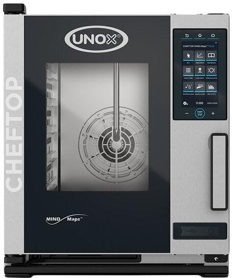 Unox - CHEFTOP MIND.Maps COMPACT PLUS Electric 5 Pan Half-Size Combi Oven with Right-Hinged Door, 3Ph, 240V - XACC-0513-EPRM