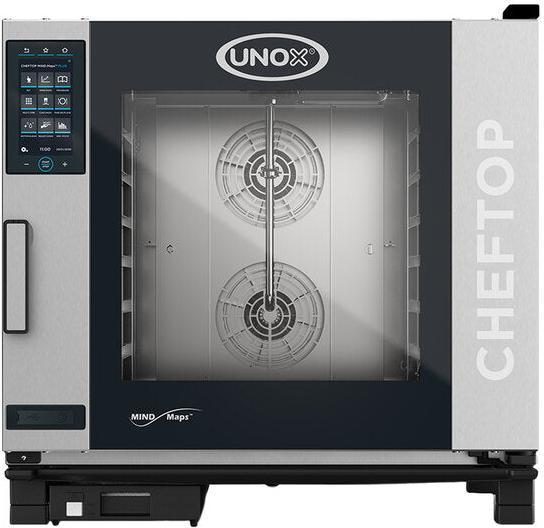Unox - CHEFTOP MIND.Maps COUNTERTOP PLUS Electric 6 Pan Full Size Combi Oven with Left-Hinged Door, 3Ph, 440V - XAVC-06FS-HPLM