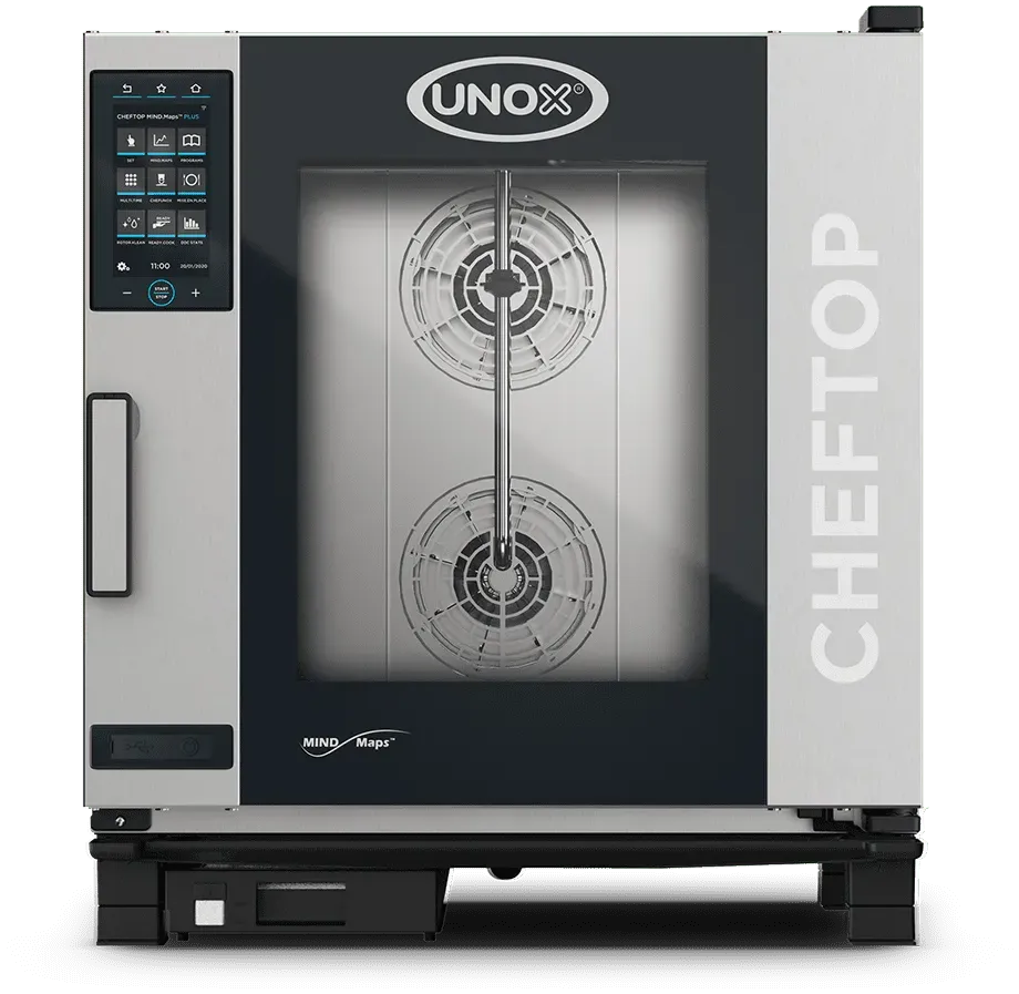 Unox - CHEFTOP MIND.Maps COUNTERTOP PLUS Electric 7 Trays Half-Size Combi Oven with Left-Hinged Door, 3Ph, 240V - XAVC-0711-EPLM