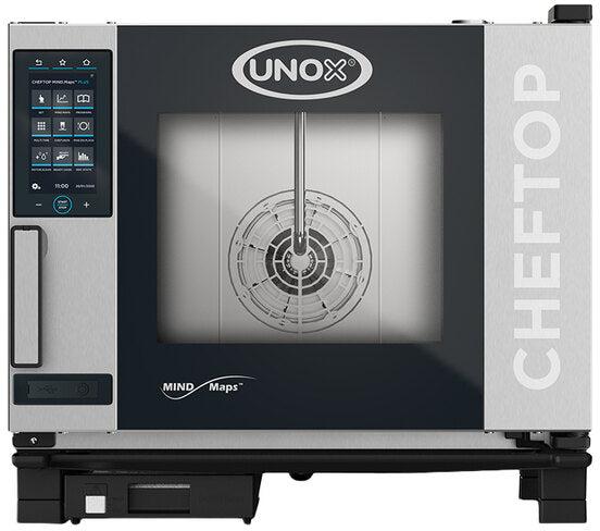 Unox - CHEFTOP MIND.Maps COUNTERTOP PLUS Natural Gas 5 Pan Half-Size Combi Oven with Left-Hinged Door, 1Ph, 120V - XAVC-0511-GPLM